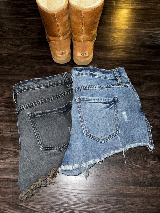 Free People High-Rise Button-Fly Jeans in Washed Gray - Picture 2 of 6